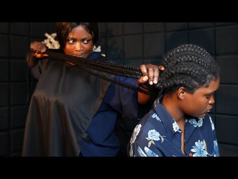 ASMR✨No gum fast & aggressive big braid scalp scratching,scalp blowing, braid pounding Super intense