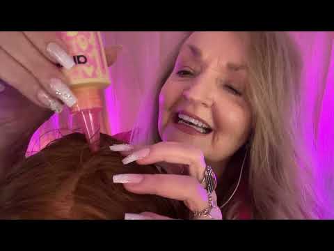 ASMR Wash, Dry and Rolling your Hair (with scalp treatment) at the Rea Moon Salon