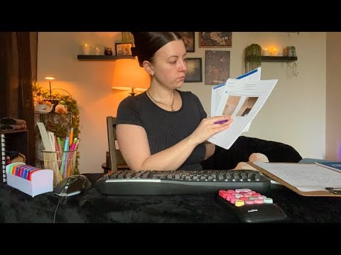 ASMR Mortgage Office Receptionist | Paper Shuffling, Writing, Typing, Soft Spoken
