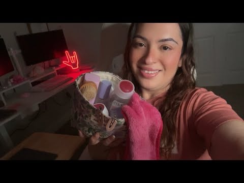 ASMR doing your nighttime skincare🌃🫧- removing your makeup (personal attention & hand sounds)