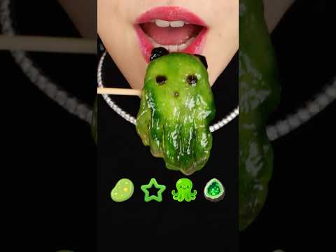GREEN FOOD MUKBANG ASMR ✅
