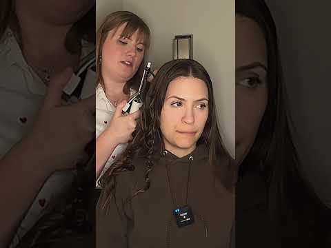 New Short-ASMR Hair Curling and Styling 💙 #asmr #asmrsounds #asmrhair #asmrtingles #asmrhaircurling