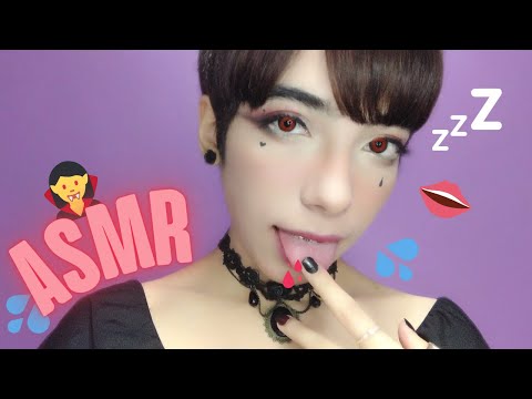 ASMR VAMPIRA TOMANDO SEU S4NGUE | SPIT PAINTING E LENS LICKING | SONS MOLHADOS💦​