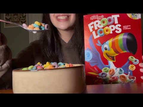 FROOT LOOPS CEREAL ASMR EATING *BIG BITES* 