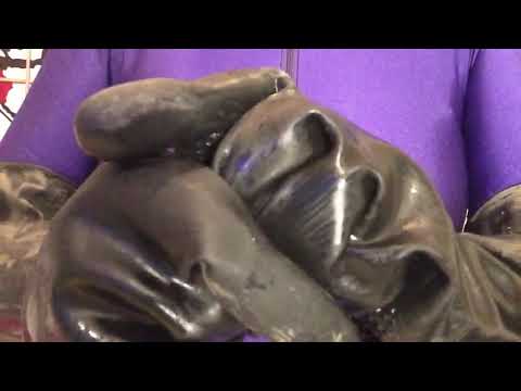 ZENTAI (全身タイツ) 💜  RUBBER GLOVES 🖤  CLEANING GLOVES  [[ASMR]]