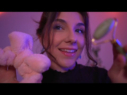 ASMR SKINCARE en TU CAMITA 💤 Relájate antes de Dormir 😴 Roleplay en Español {Layered Sounds}