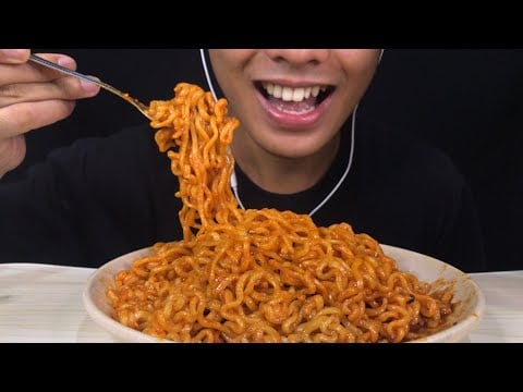 ASMR Eating Korean Samyang Spicy Noodles (I almost PASS OUT) 🥵