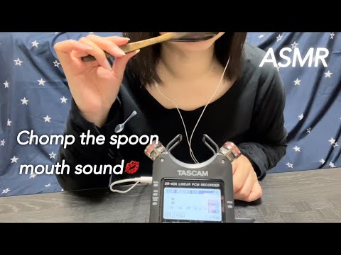 【ASMR】スプーンをおいしくハムハムする心地よいマウスサウンド💋 The pleasant sound of the mouth biting the spoon☺️