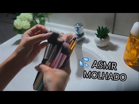 ASMR CASEIRINHO - LAVANDO MEUS PINCÉIS NUM DIA CHUVOSO 💦