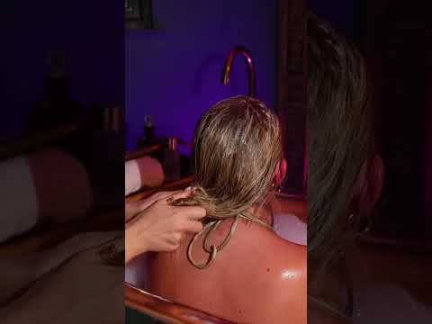 ASMR Hair Play ✨ Hair Braiding, Tucking in and Soft Back Tracing + Bubble Bath For Sleep | Link belo