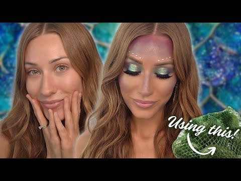 ASMR | Halloween *Mermaid Makeup* 🧜‍♀️ Whispered Voiceover with Gum Chewing ✨️
