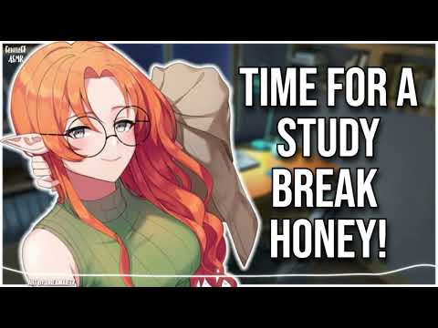 3DIO | Girlfriend Makes You Take A Study Break 📚 | ASMR RP | Stretching, Cuddling & Head Pats