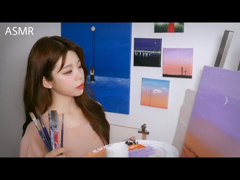 ASMR 미술학원 선생님 롤플레이│Art academy Teacher RP│그림 그리는 소리,물감