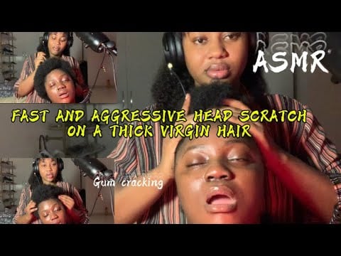 ASMR💫FAST AND AGGRESSIVE HEAD SCRATCH ON A THICK VIRGIN HAIR