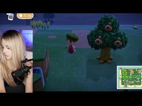 girl playing animal crossing