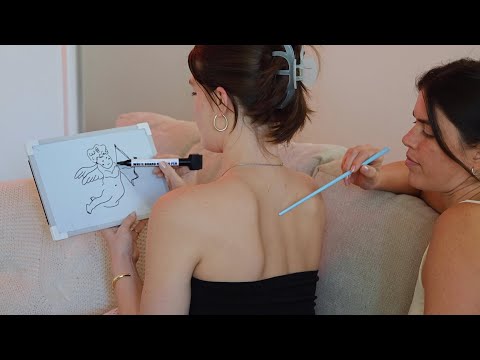 ASMR Back Tracing Game w White Board 💕🫂 LOVE Theme 💘 (Drawing Pictures, Whisper)