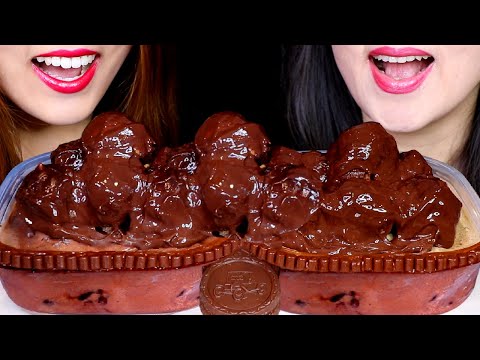 ASMR CHOCOLATE PROFITEROLES + CHOCOLATE FUDGE BROWNIE ICE CREAM + OREO COFFEE ICE CREAM 아이스크림 먹방