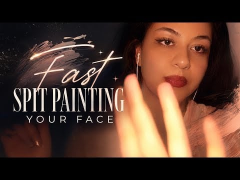 ASMR Fast spit painting relaxing sounds and mouth sounds for sleep 😪
