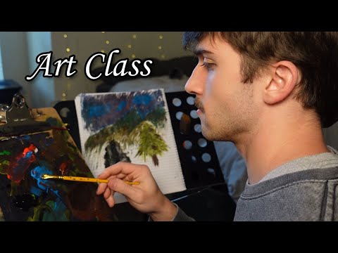 ASMR Art Class Teacher Roleplay (30 Minutes of Painting)