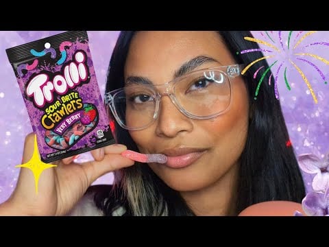 ASMR Eating Trolli Sour Gummies Very Berry Looped Video