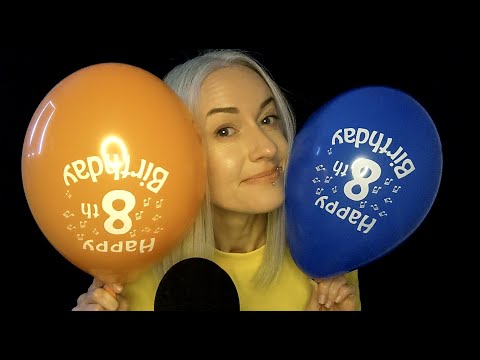 🎈Balloon ASMR 🌟Requested🌟 - Unintelligible Whispers ~ Blowing/Tapping/Scratching/Bouncing/Popping