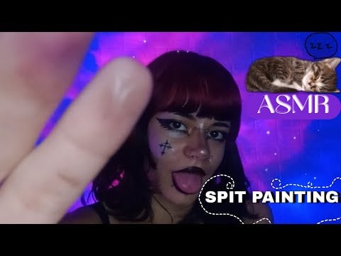 VOCÊ vai DORMIR com esse asmr / SPIT PAINTING BEM DE PERTINHO 💦