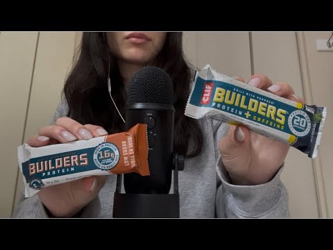 ASMR protein bar mukbang! (mouth sounds & rambles) 🍫