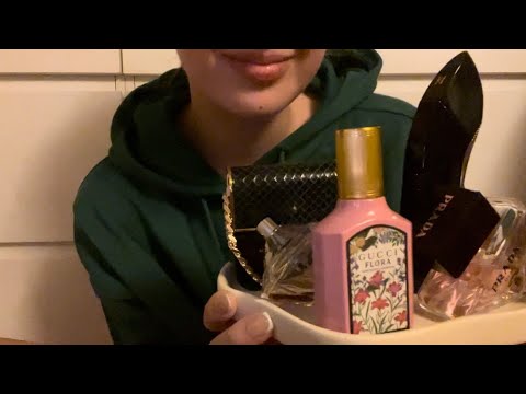 ASMR I Close Up Whispering & Showing You My Perfume Collection ( Whisper, Tapping )