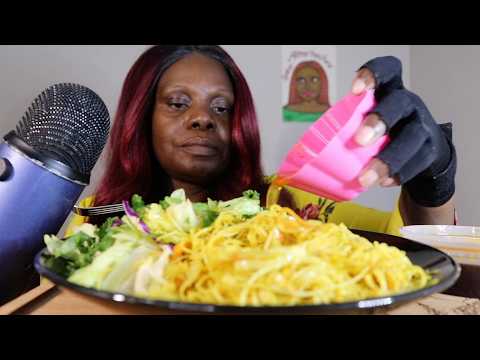 Noodle And Salad ASMR Eating Sounds