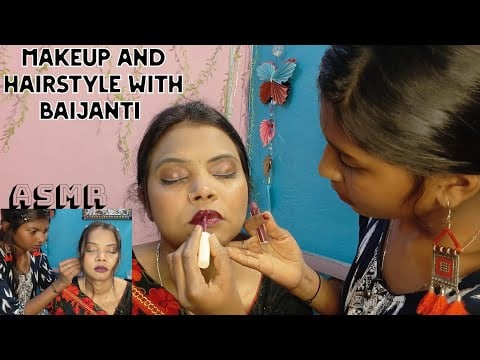 Baijanti’s gentle artistry  soft makeup, dreamy hairstyle,and a dupatta draped like a graceful saree