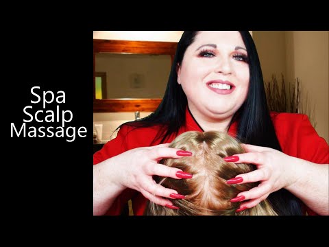 ASMR Spa Scalp Massage and Scalp Scratching RP (Real Hair, Long Nails, Hair Play)
