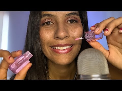 ASMR MAQUIA E FALA , sussurros e sons relaxantes pra dormir rápido 