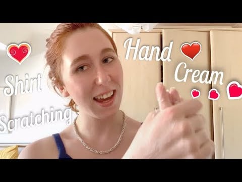 ASMR Hand lotion/shirt scratching/whisper ramble