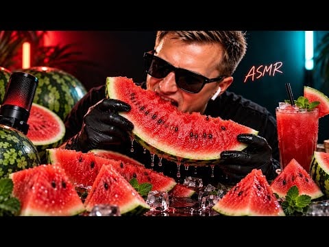 I ATE AN ENTIRE WATERMELON! 🍉😳 | ASMR Eating Sounds 