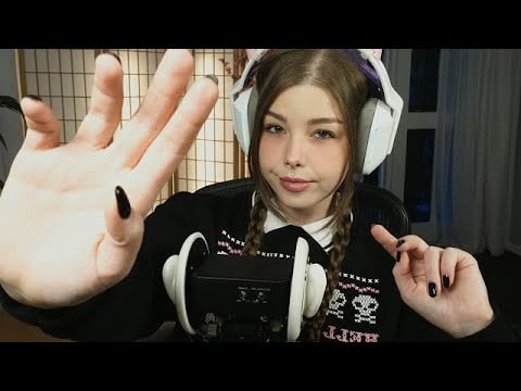 ASMR visuals, mouth sounds, plucking and brushing
