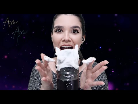 ASMR: ESPUMA NO MIC / SHAVING FOAM SOUNDS OM MIC - Naiane