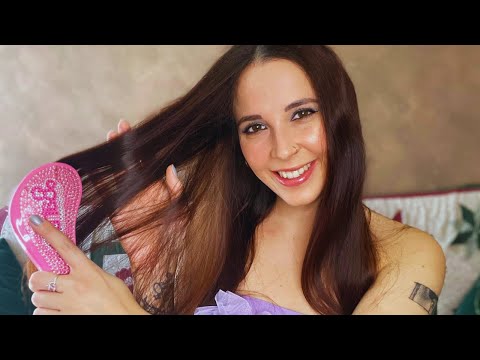 ASMR ITA + No talking | Mi pettino i capelli e chiacchiero un po' con voi ♡