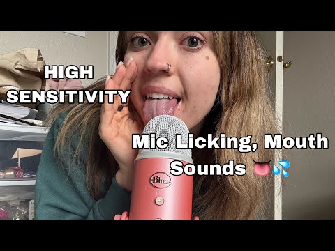 ASMR| High Sensitivity, Eating My Blue Yeti with Mic Licks + Fabric Scratching