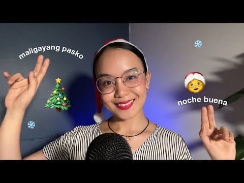 ASMR Tagalog Christmas Trigger Words with Sponge Cover🎄🤶
