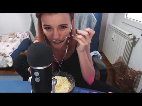 ASMR SLURPING EATING UNINTELLIGIBLE WHISPERS