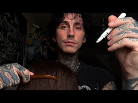 ASMR Gently Brushing Your Hair & Tracing Your Face