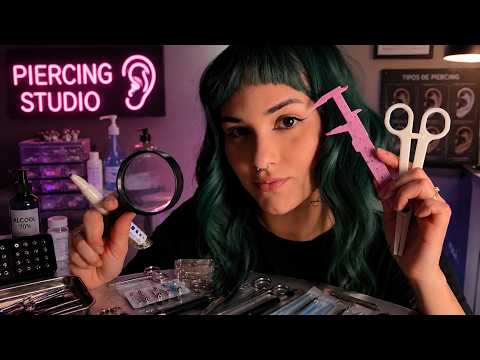 ASMR Piercing👂Roleplay para Dormir | limpeza, Medição, Cuidados...
