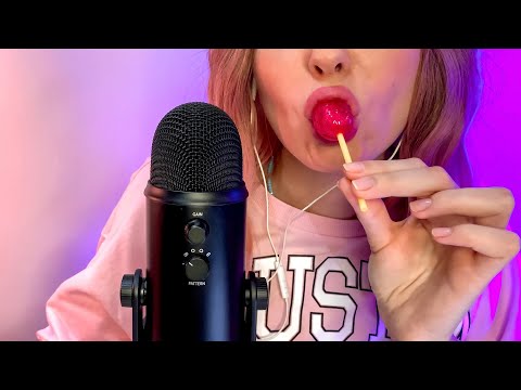 ASMR | Lollipop sounds , mouth sounds and scratching