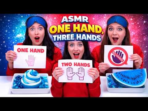 ASMR Three Hands VS Two Hands VS One Hand with Closed Eyes