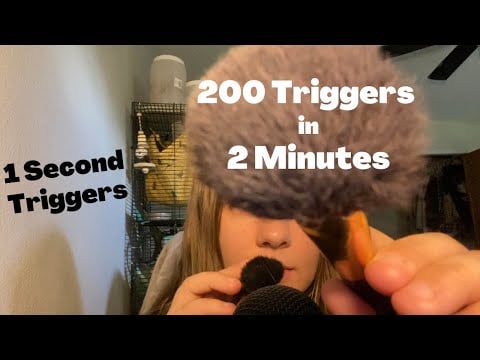 ASMR 200 Triggers in 2 Minutes (Fast 1 Second Triggers)