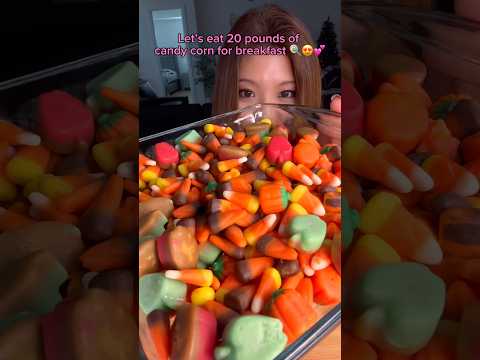 Let’s eat candy corn cereal for breakfast… #food #eating #mukbang #asmr #dessert