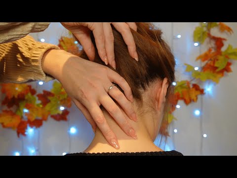Asmr all-around scalp scratching with long nails only | Crisp sound | Fall colors