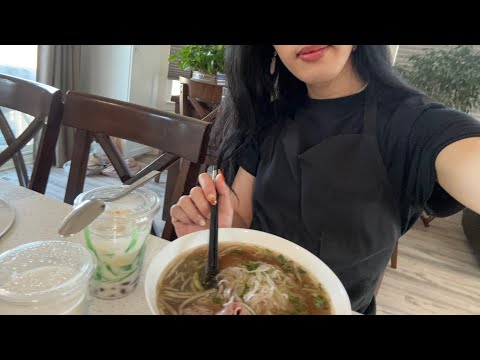 ASMR em ăn phở + chè 💛 (vietnamese food mukbang)