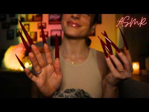 ASMR | Hand Movements and Sounds with Extremely Long Nails