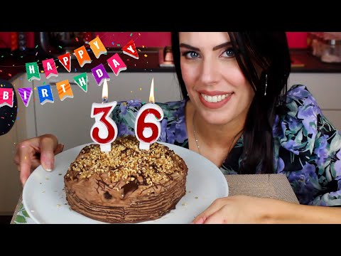 ASMR ita - 🎂 FESTEGGIO il COMPLEANNO con VOI • Torta di CRÊPES (Eating Sounds)